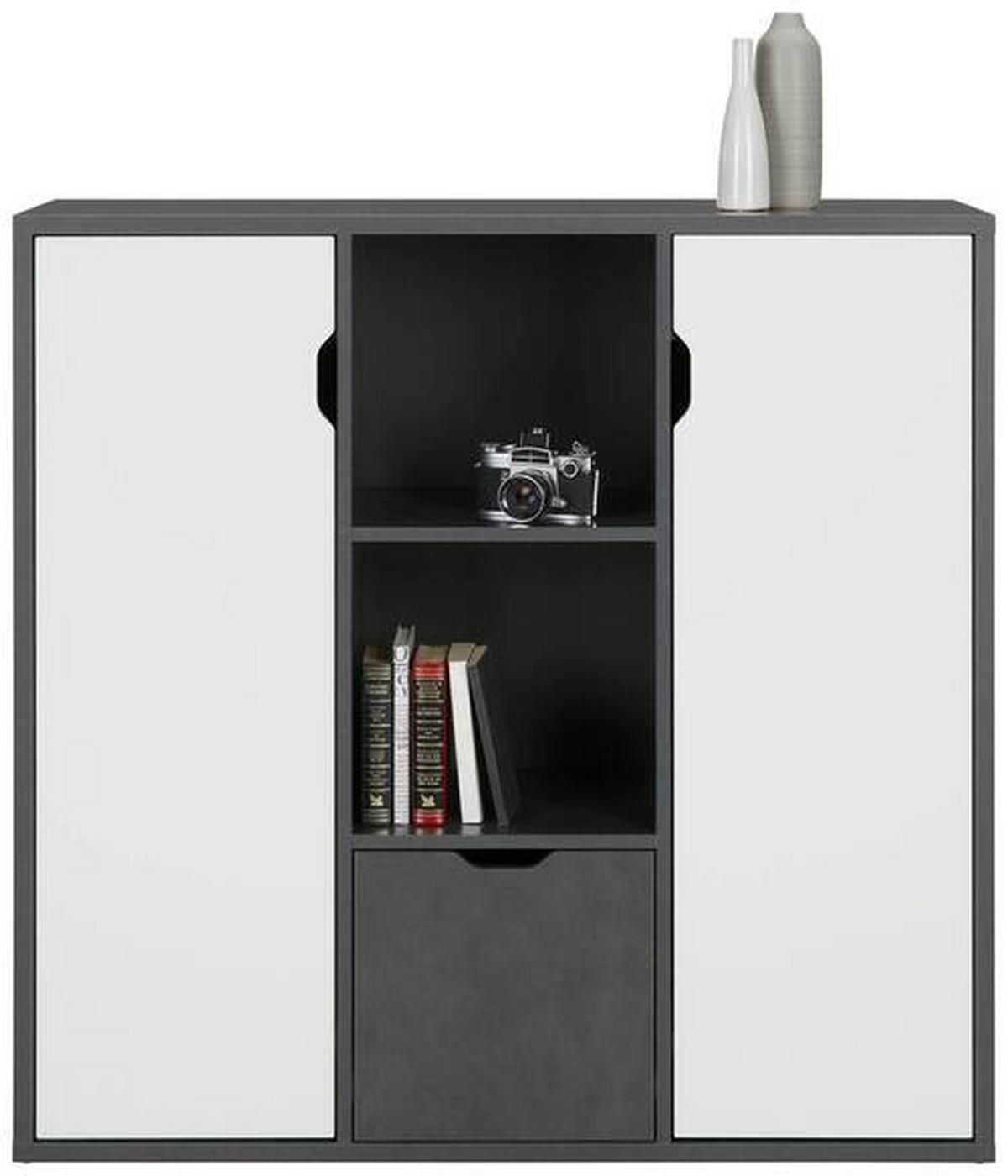 Regalkombination in Matera dunkel/Weiß HG - Modern, Holzwerkstoff/Kunststoff (110/110/37cm) - Mömax