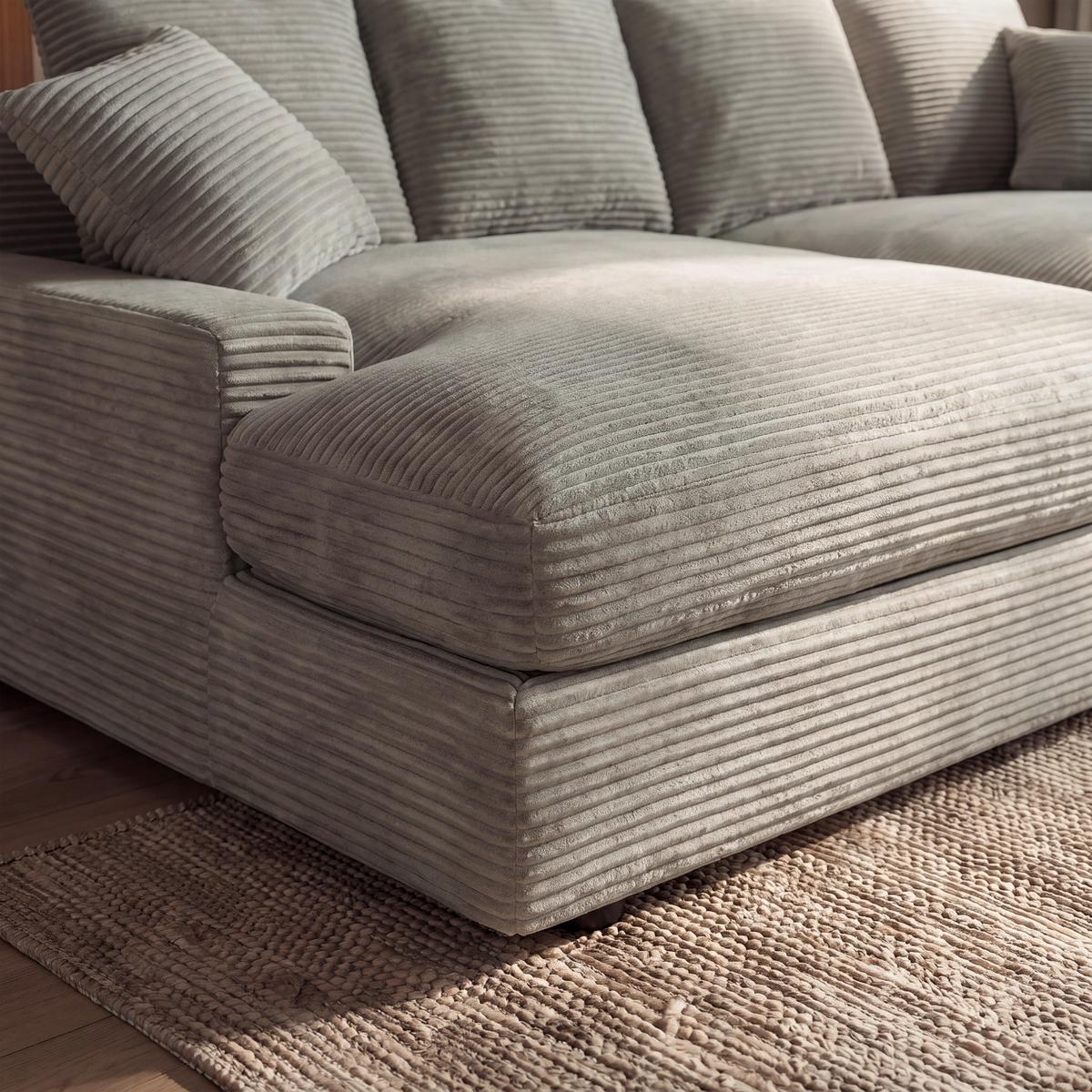 Velika Sofa Eleonora - svijetlo siva/crna, Moderno, drvo/tekstil (250/97/168cm) - Bessagi Home