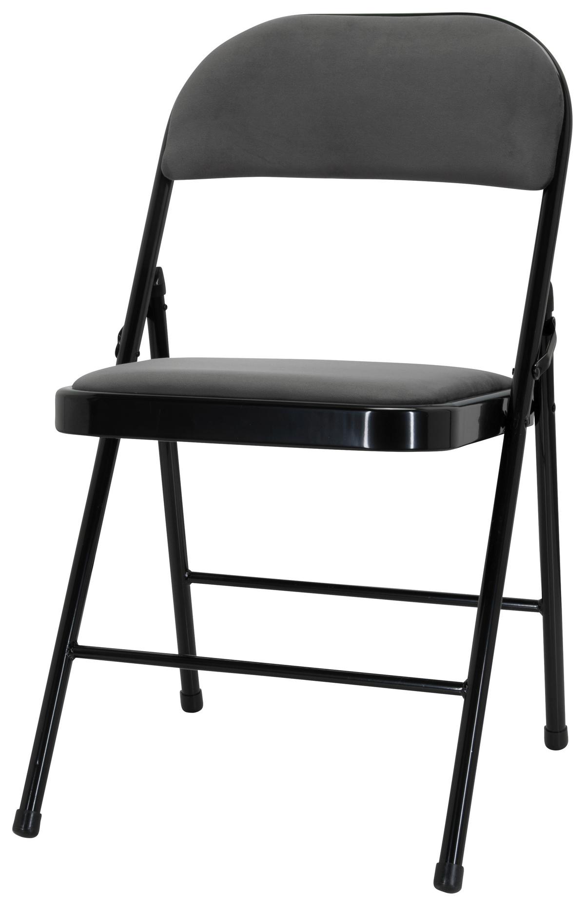 Zložljiv Stol Tudela I, Črna - temno siva/črna, Basics, kovina/tekstil (44/80/49cm) - MID.YOU