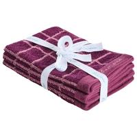 ZESTAW RĘCZNIKÓW DLA GOŚCI CHAMP 3 SZT. - fiolet/fioletowy, Natur, tkanina (30/50cm) - Bio:Vio