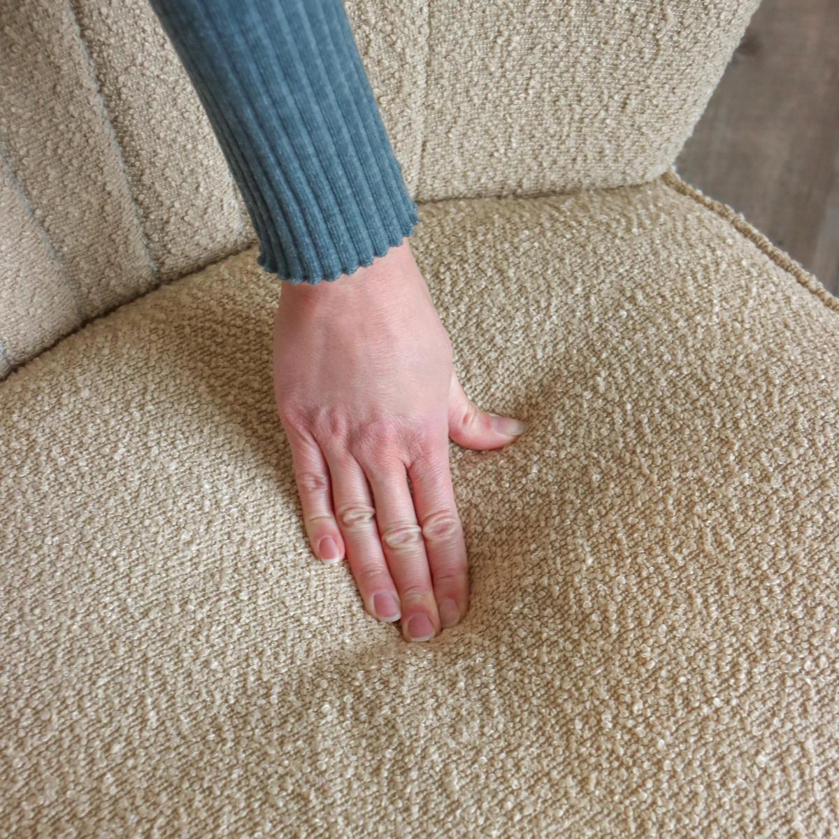 Naslanjač Maniso, Bež - črna/bež, Moderno, tekstil/les (72/77/65cm) - MID.YOU