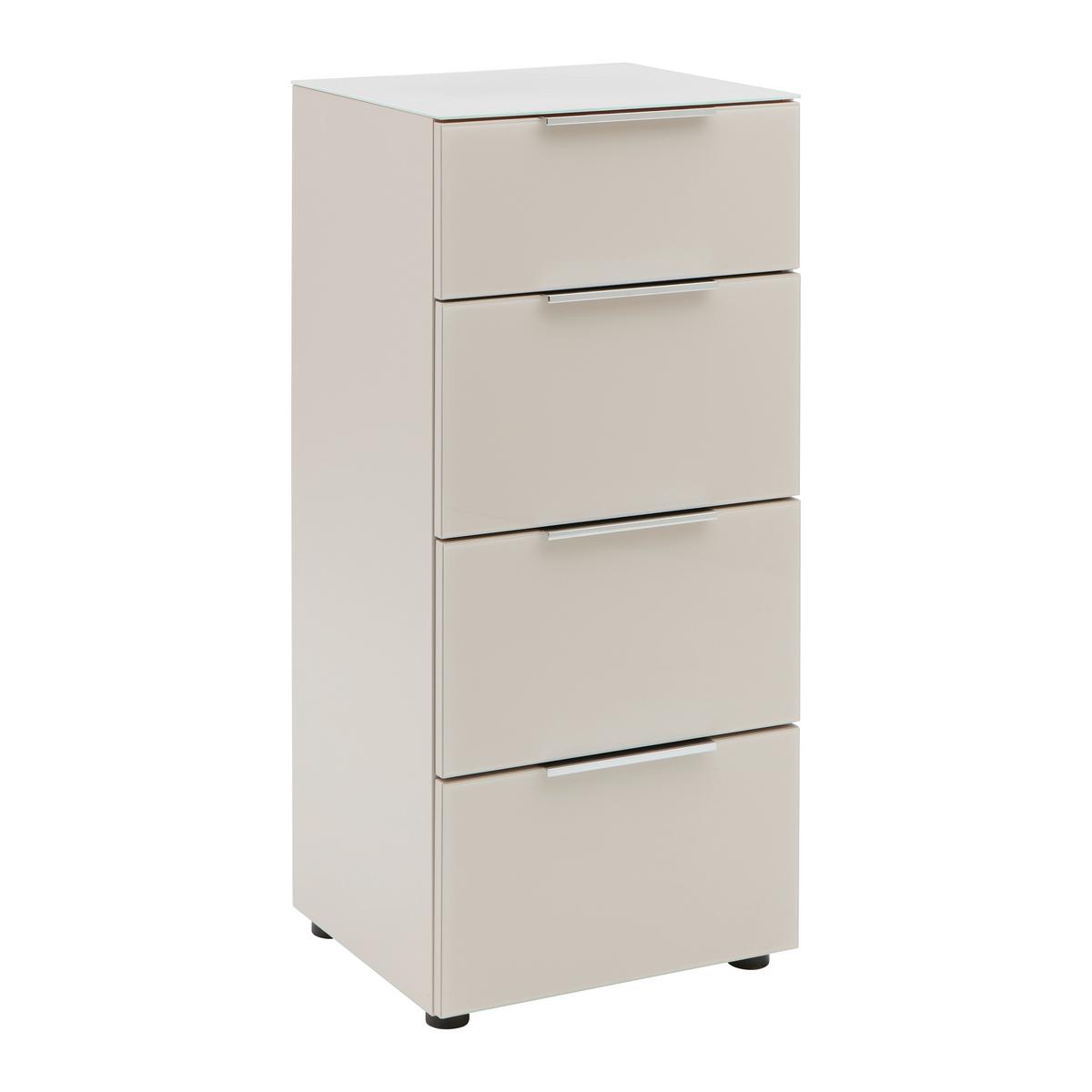 Kommode Siena Kaschmir - Chromfarben/Kaschmir, Modern, Glas/Holzwerkstoff (45/99/40cm) - Mömax