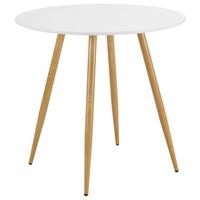 Esstisch rund John Weiß MDF Ø ca. 80 cm - Eichefarben/Weiß, MODERN, Holz/Metall (80/76cm) - Bessagi Home