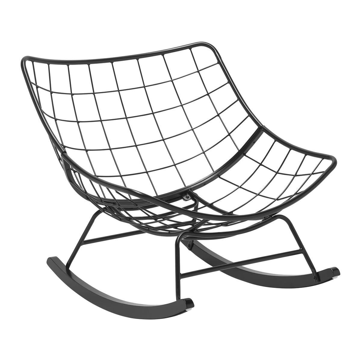 Schaukelstuhl Cloud Creme/Schwarz ca. 96x88x103cm - Creme/Schwarz, MODERN, Holz/Textil (96/88/103cm) - Mömax