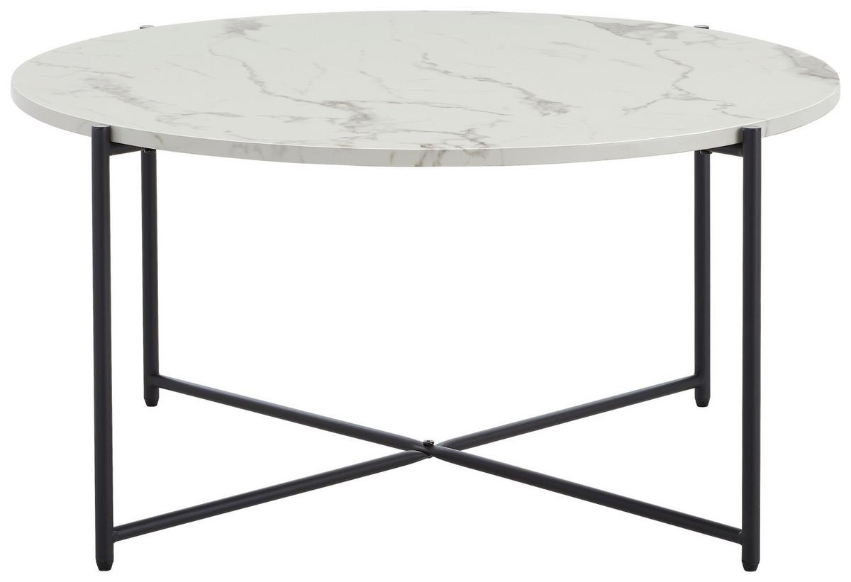 STOLIK KAWOWY KORSIKA - czarny/biały, Konventionell, materiał drewnopochodny/metal (83/83/40cm) - MID.YOU