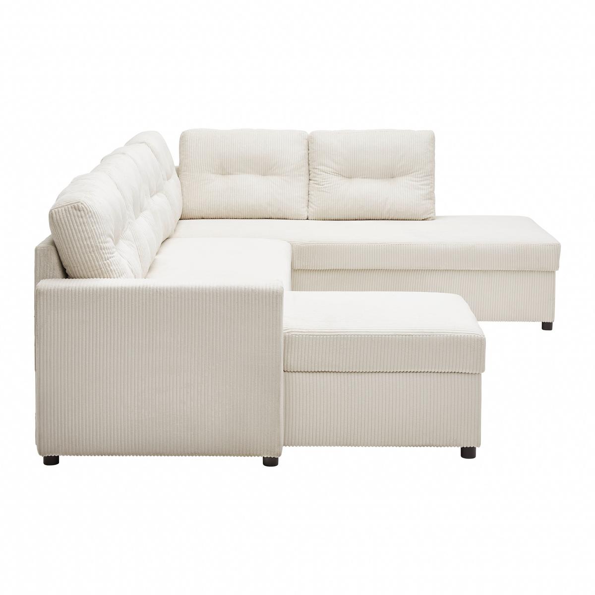 Wohnlandschaft Martina Acv Rechts Pearl - Beige/Schwarz, MODERN, Holz/Holzwerkstoff (276/89/204cm) - Mömax