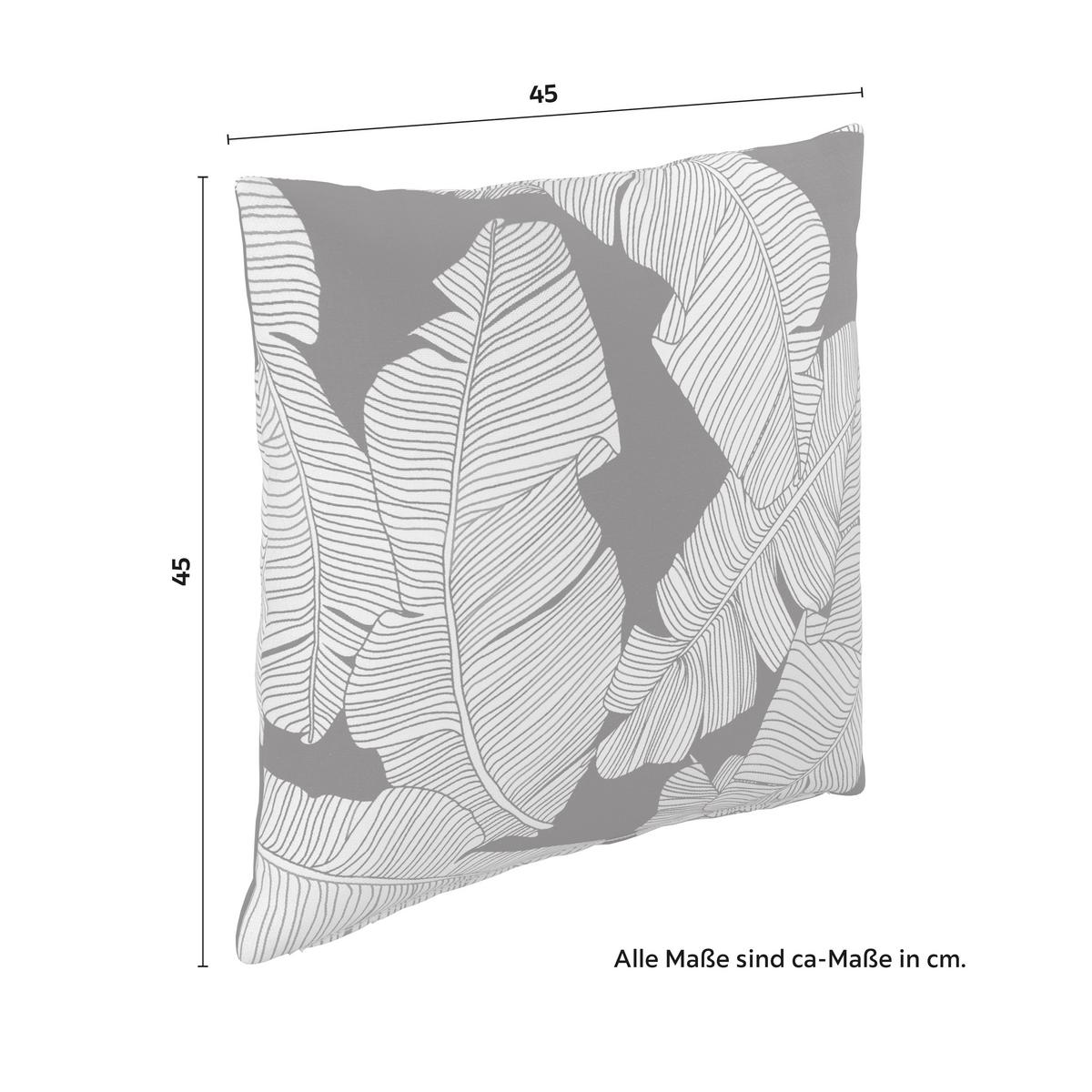 Outdoorkissen Natalia Schwarz/Weiß ca. 45x45 cm - Schwarz/Weiß, MODERN, Textil (45/45/10cm) - Bessagi Garden