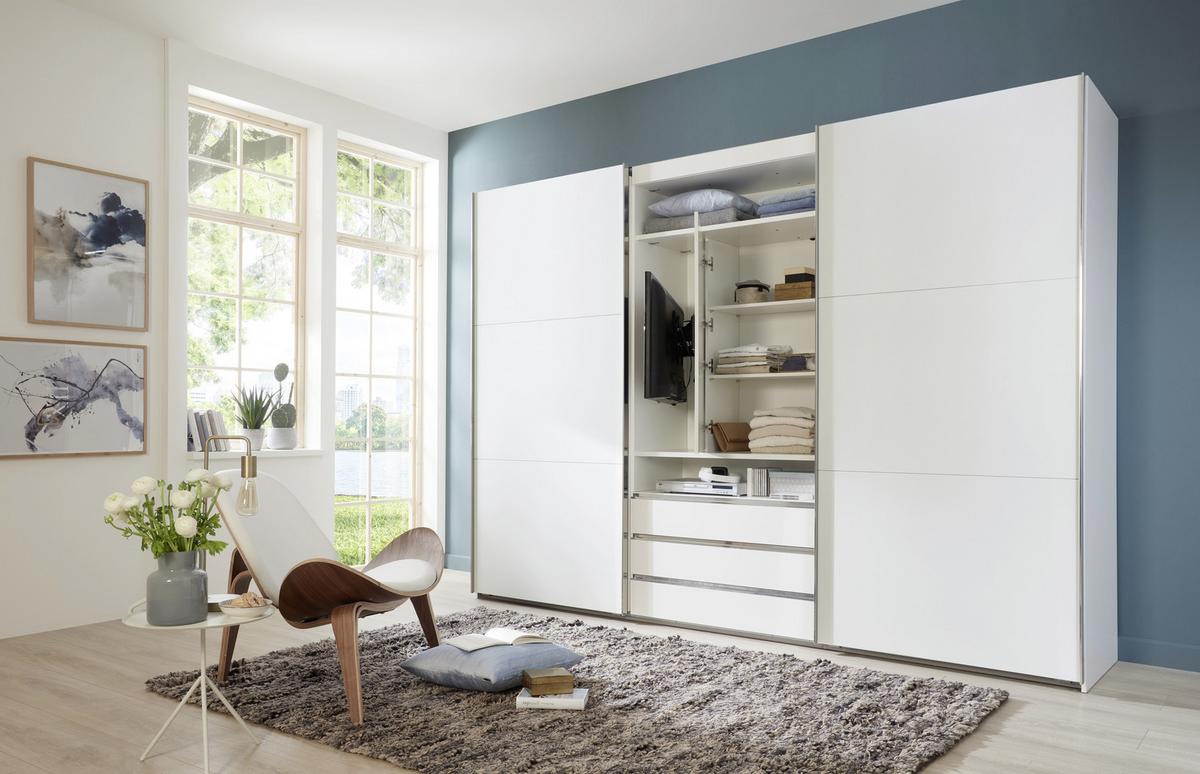 DULAP USI CULISANTE MAGIC - alb, Modern, material pe bază de lemn (300/216/65cm) - Premium Living