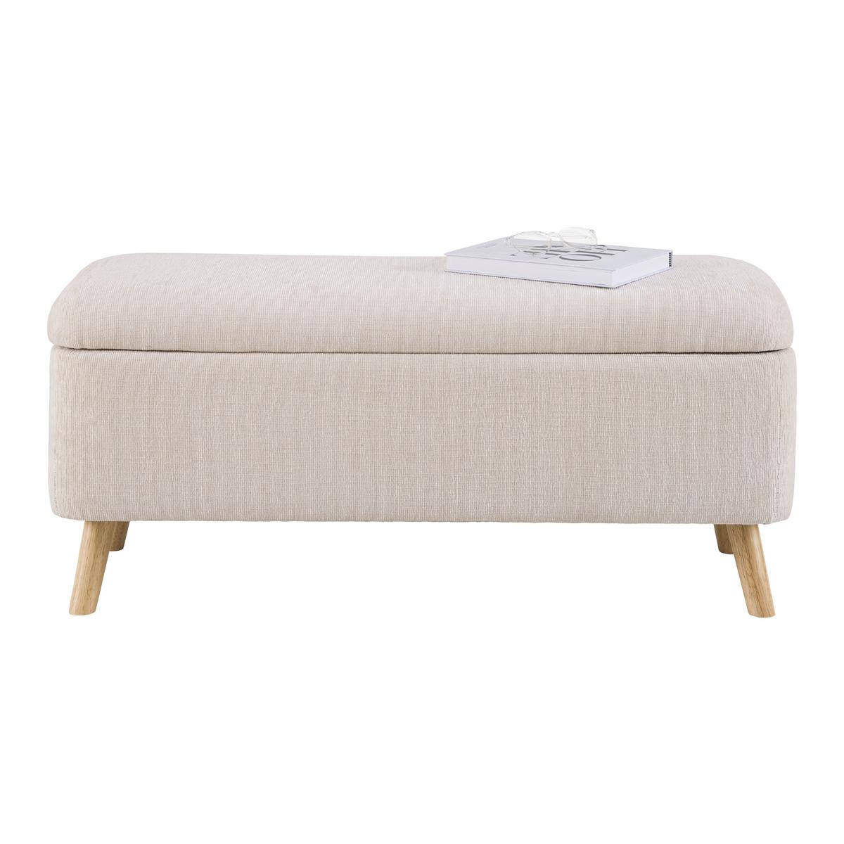 Sitzbank Jenson Beige - Beige/Naturfarben, MODERN, Holz/Textil (100/43/40cm) - Mömax