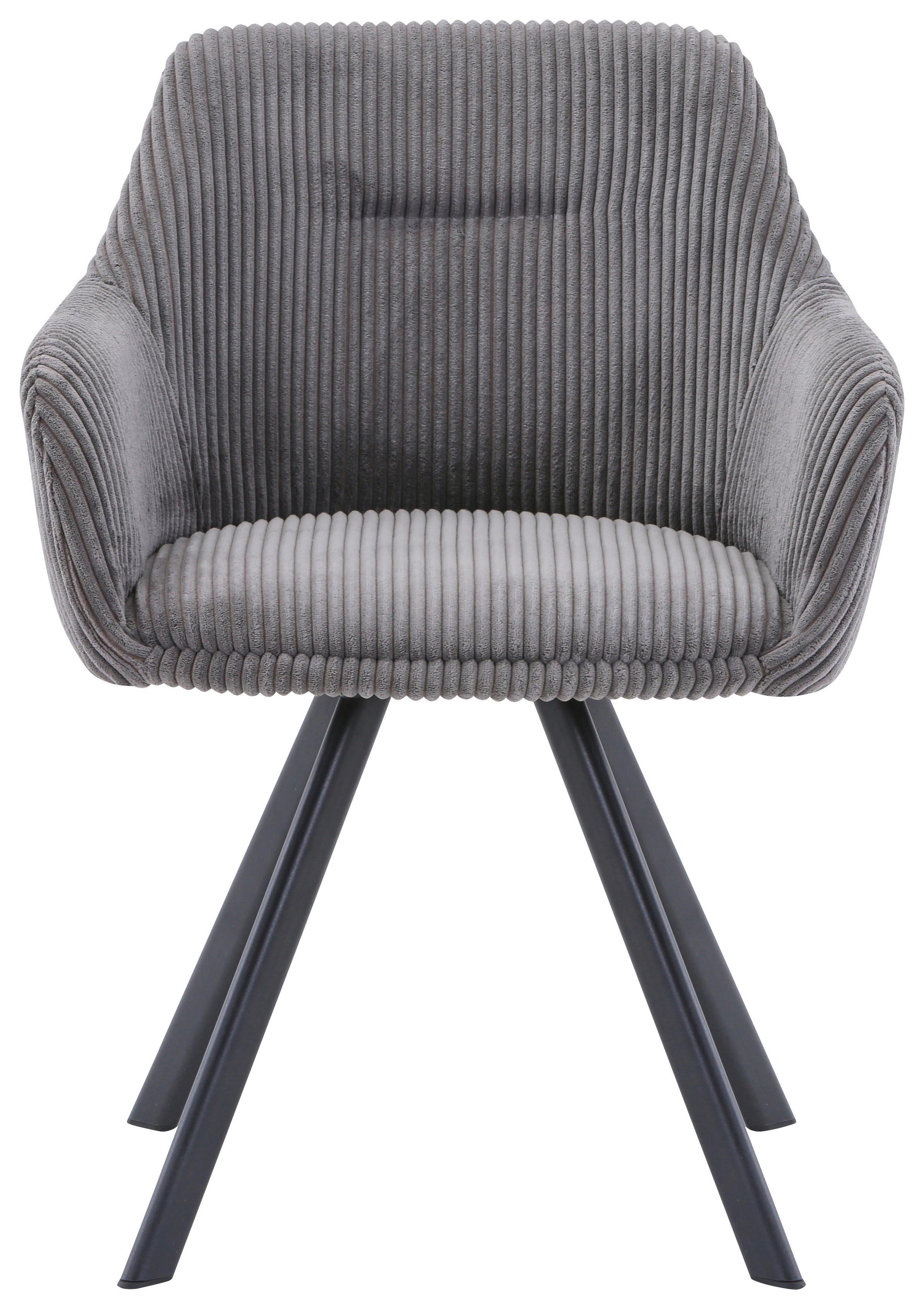 KRZESŁO Z PODŁOKIETNIKAMI MARKO - czarny/szary, Design, metal/tkanina (58,5/78/60cm) - Hom`in