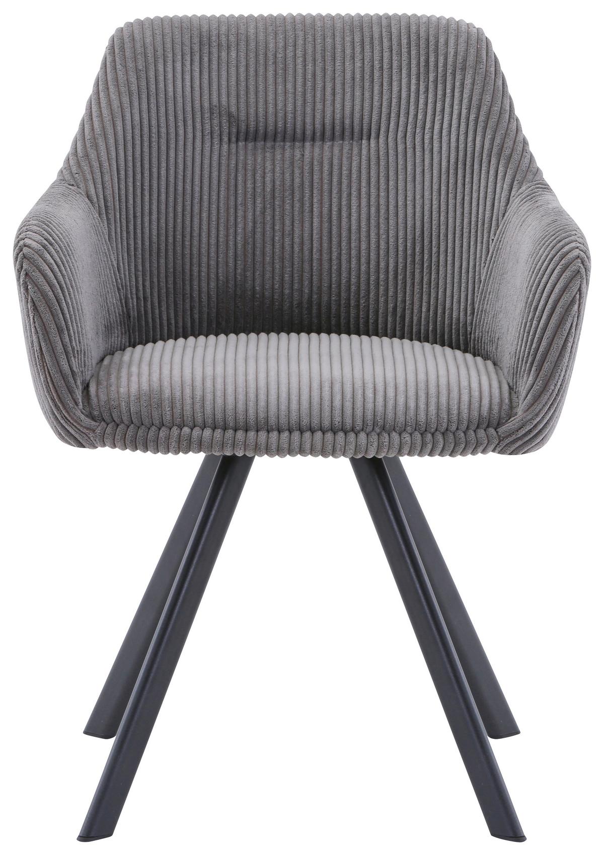KRZESŁO Z PODŁOKIETNIKAMI MARKO - czarny/szary, Design, metal/tkanina (58,5/78/60cm) - Hom`in