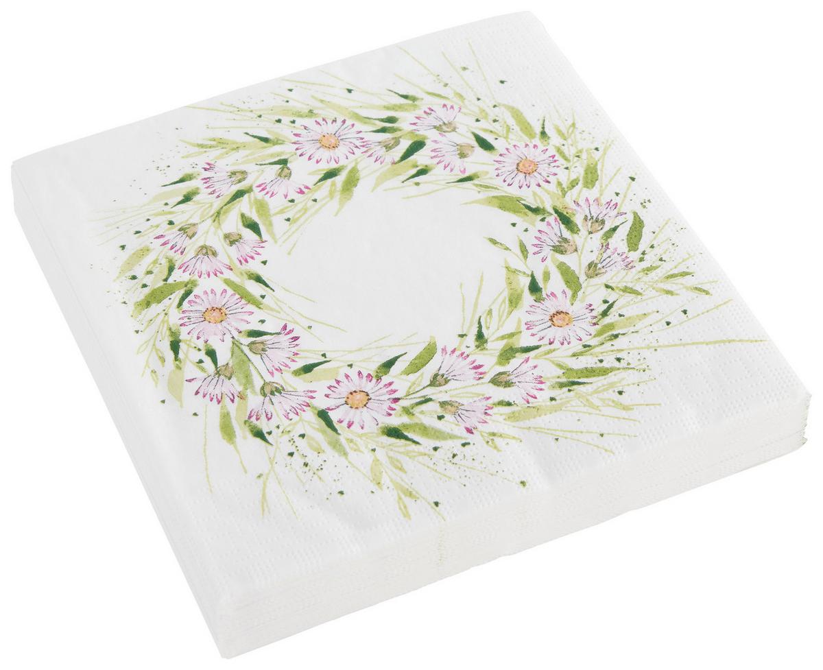 Salveta Kai - bijela/zelena, papir (33/33cm)