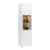 Vitrine Studio 11 in Weiß - Edelstahlfarben/Eichefarben, MODERN, Glas/Holzwerkstoff (53/199/40cm) - Premium Living