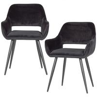 Armlehnstuhl-Set Jel Schwarz B: 60cm - Schwarz, MODERN, Textil/Metall (60/80/57cm) - Livetastic