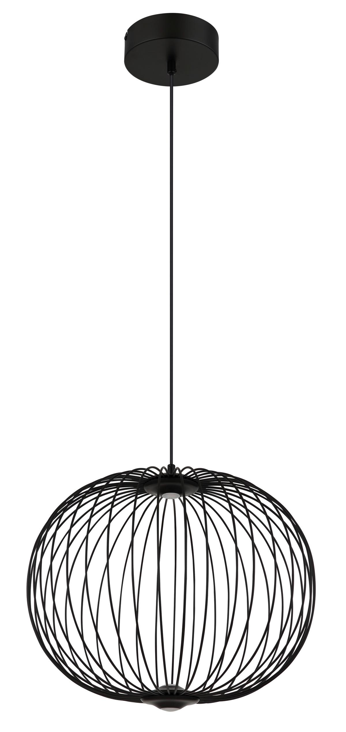 LED-Hängeleuchte Galway Schwarz max. 15 Watt - Schwarz, Basics, Kunststoff/Metall (50/150cm) - Globo