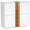 HOOGKAST GIOVANNI - Wit/Eikenkleuren, Modern, Houtcomposiet/Hout (120/123/40cm) - Premium Living