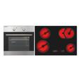Einbauherd Mega Set 5n 7700 - Edelstahlfarben/Schwarz, KONVENTIONELL, Glas/Metall (59,5/91/57,5cm)