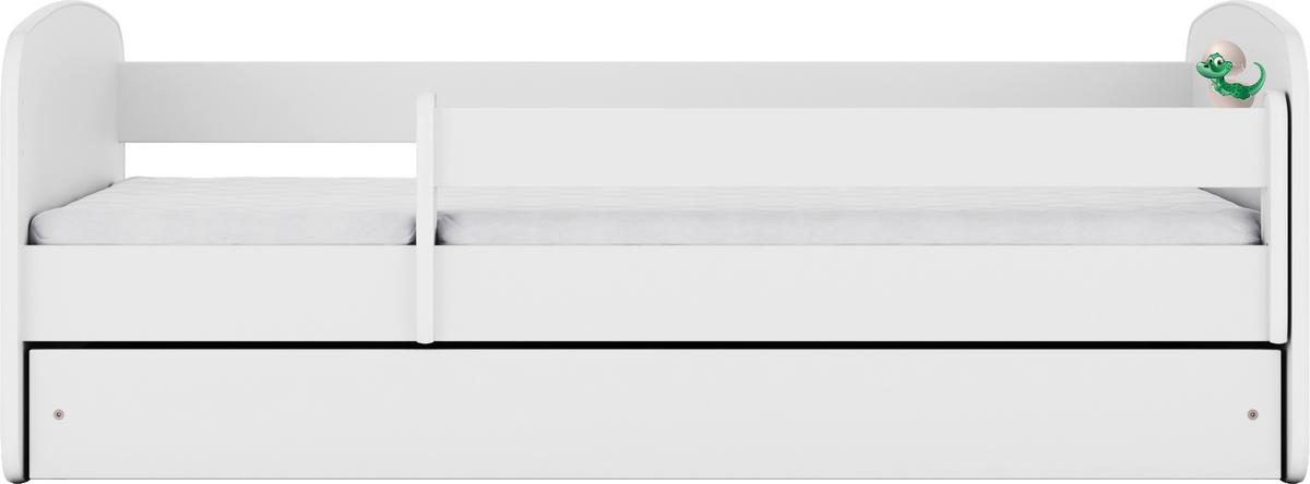 Otroška Postelja Babydreams, Bela, 80x160cm - bela/barve breze, Moderno, tekstil/leseni material (80/160cm) - MID.YOU