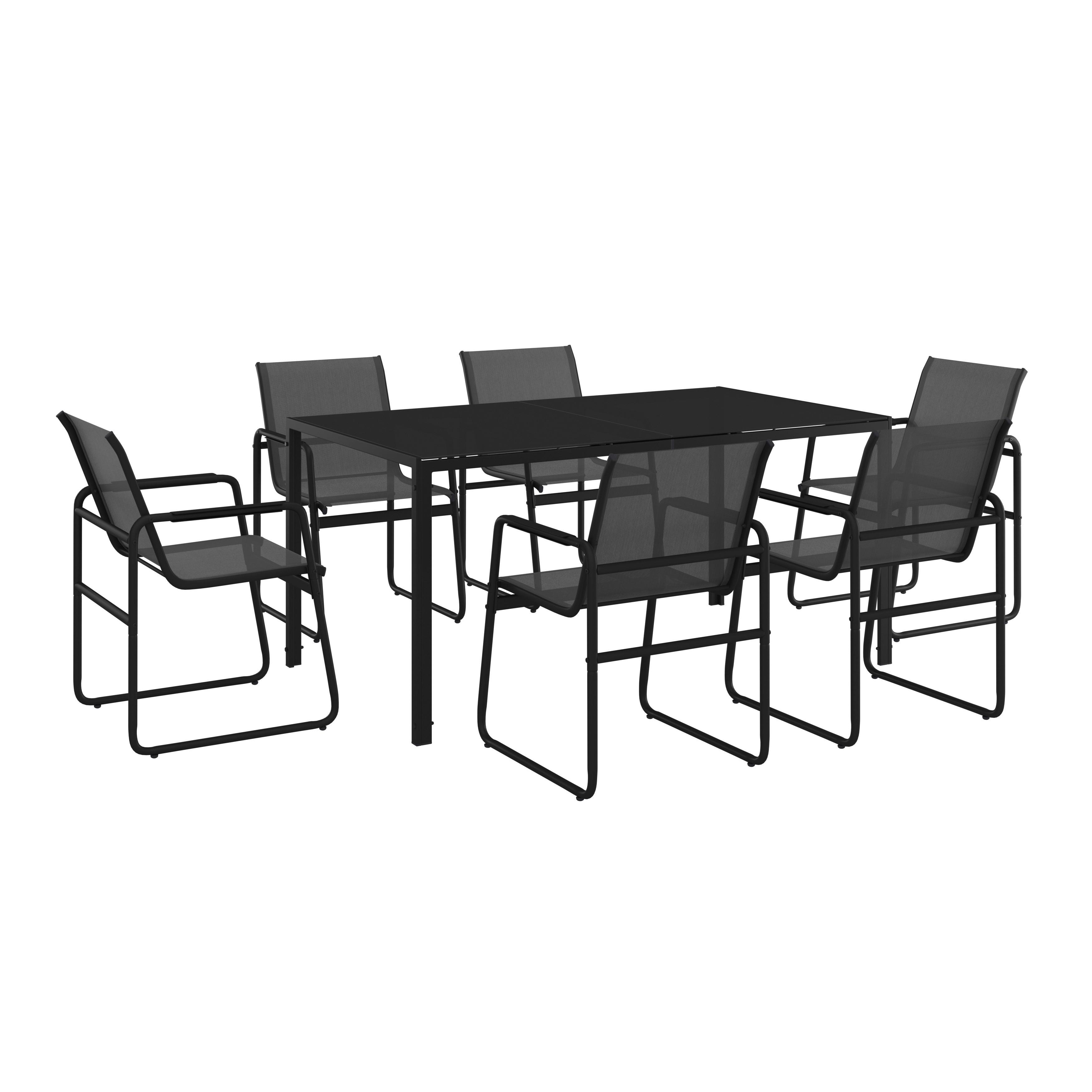 Set grădină Tanja - gri închis/gri, Basics, sticlă/metal - Mömax