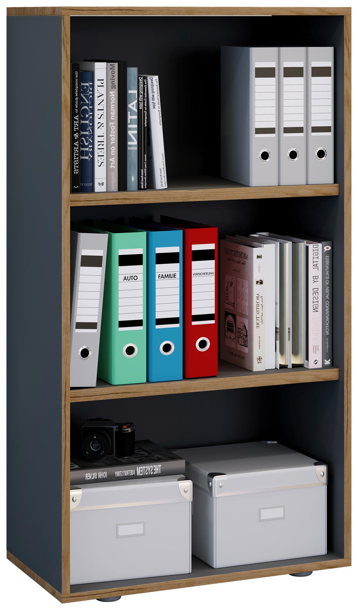 AKTENREGAL SALIA B60 - Honigeiche/Anthrazit, Design, Holzwerkstoff/Kunststoff (60/110/33cm) - MID.YOU