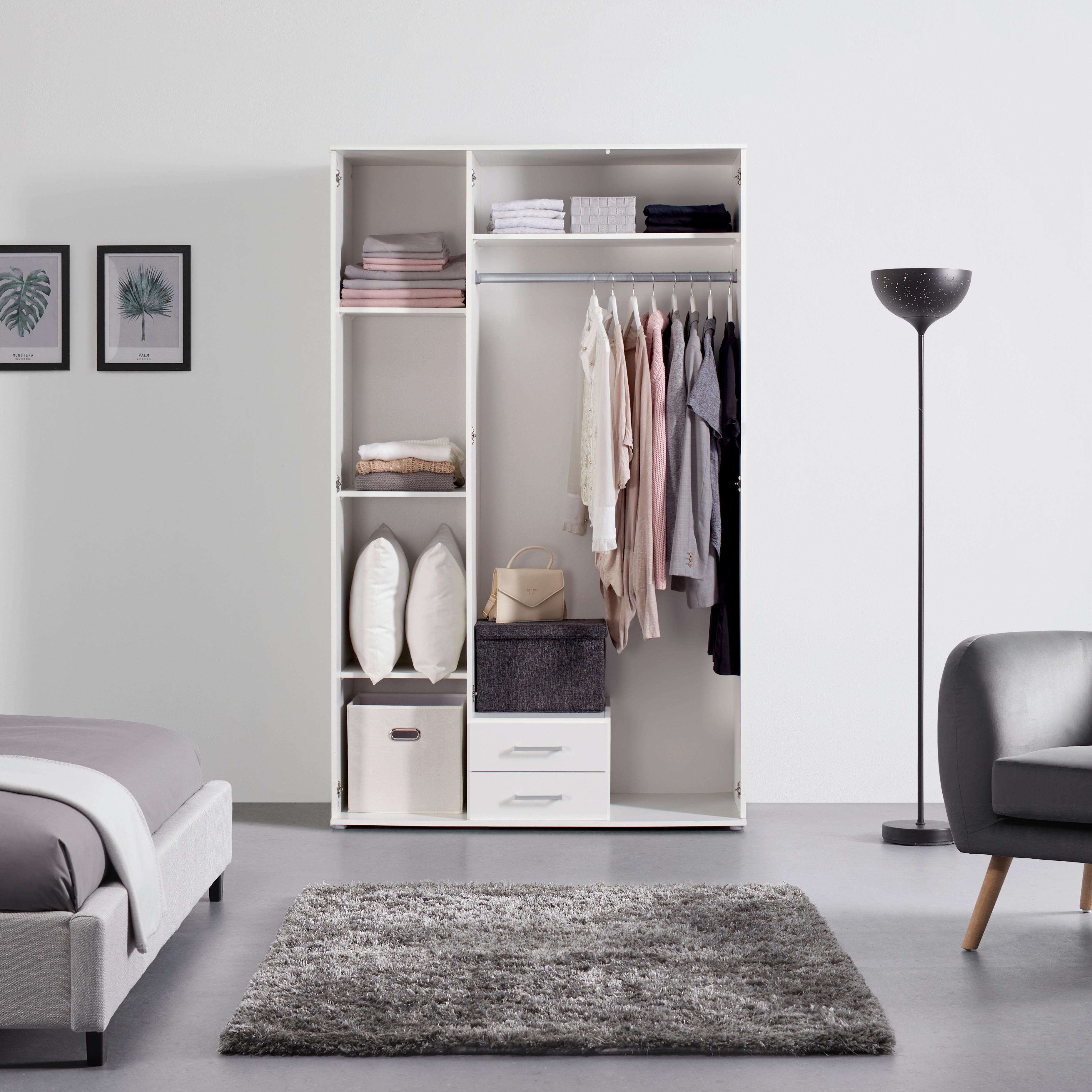 Ormar S Klasičnim Vratima Olli -Top- - bijela/boje aluminija, Konvencionalno, drvni materijal/plastika (119,6/196,3/53,5cm) - Based