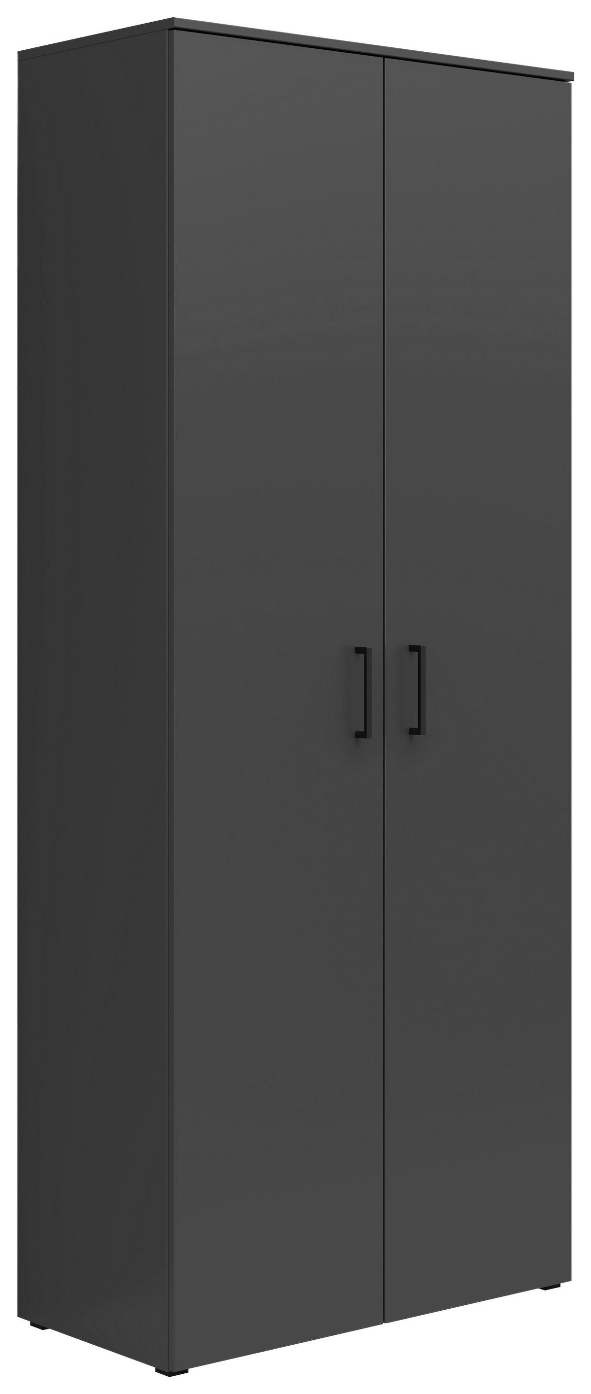 Schrank Multistauraum Graphitfarben - Graphitfarben/Schwarz, MODERN, Holzwerkstoff/Kunststoff (80cm) - Mömax
