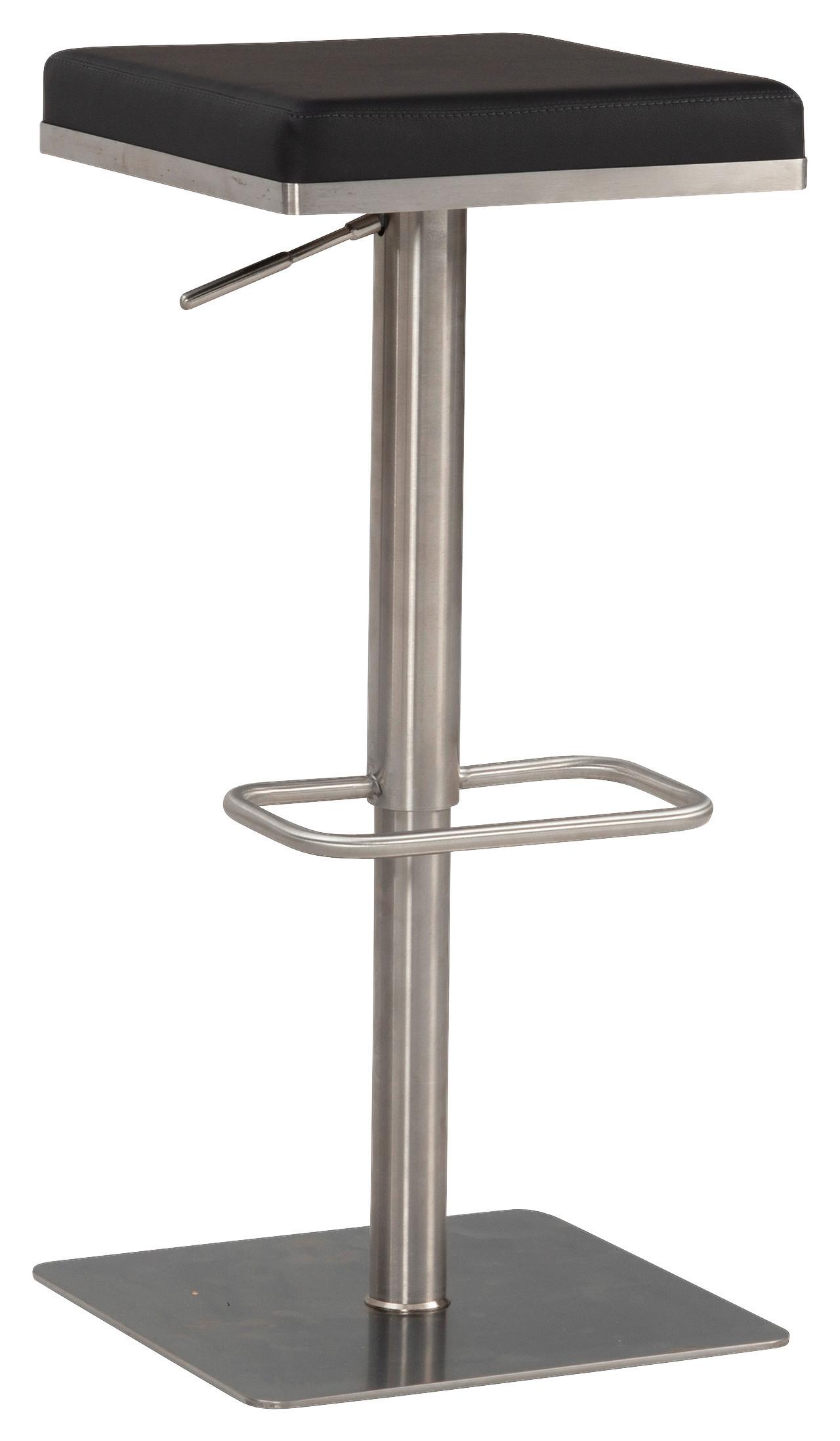 Barski Stol Dalia, Črna - srebrne barve/črna, Design, kovina/tekstil (37/82/37cm) - MID.YOU