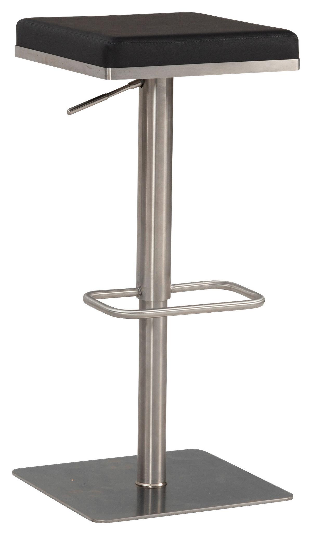 Barski Stol Dalia, Črna - srebrne barve/črna, Design, kovina/tekstil (37/82/37cm) - MID.YOU