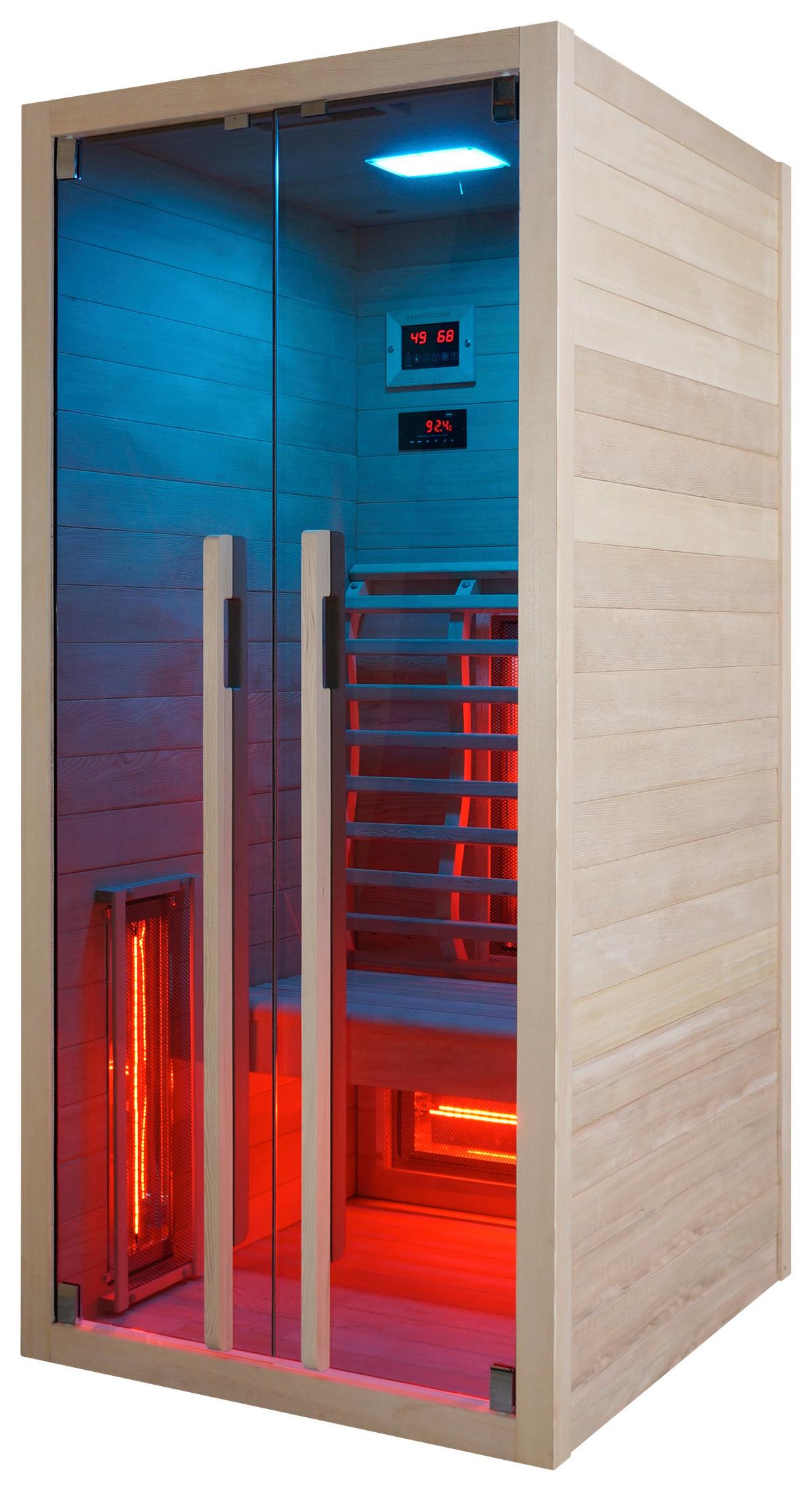Infrarotkabine Ruby ca. 90,5x195x100cm - Naturfarben, Basics, Holz (90,5/195/100cm) - Sanotechnik