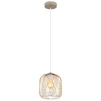 HÄNGELEUCHTE 15965H DICHTI - Sandfarben/Weiss, Basics, Kunststoff/Metall (18/150cm) - Globo