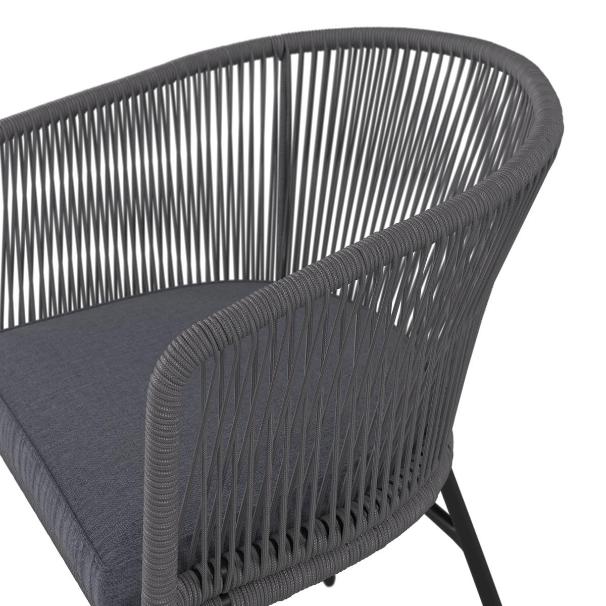 ZESTAW FOTELI OGRODOWYCH MALMEDY - czarny/szary, Modern, metal/tkanina (56/72/59cm) - Ambia Garden