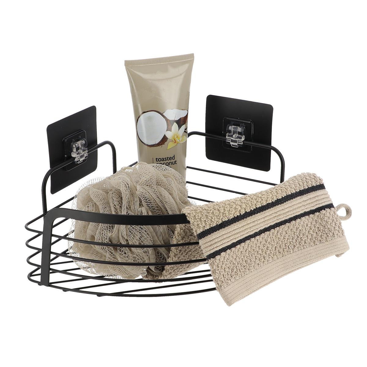 Etajeră pentru baie Batho - negru, Basics, metal (24,5/12/31,5cm)