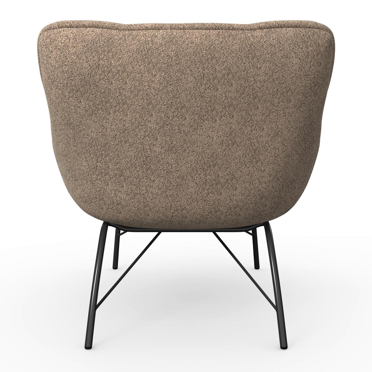 Relaxsessel Robin Bouclé Braun - Schwarz/Braun, MODERN, Textil/Metall (72/78/81cm) - Bessagi Home