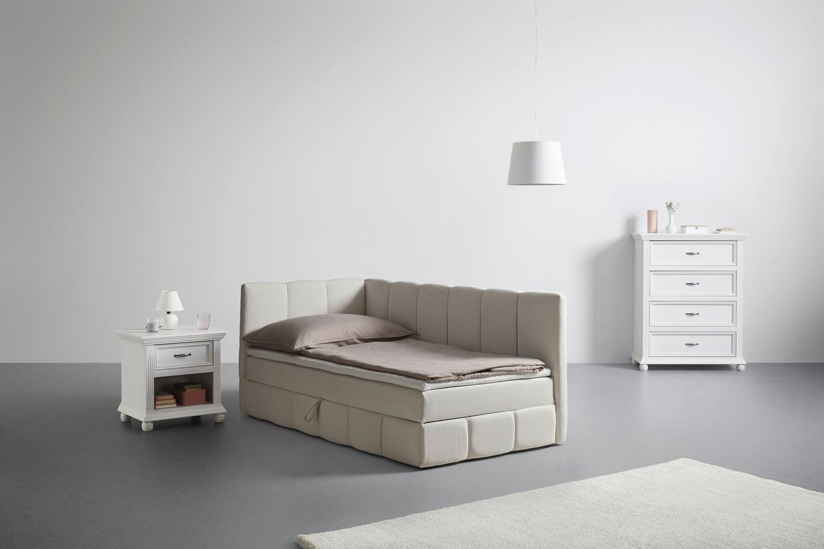Bett Luna Beige 120x200cm - Beige/Schwarz, MODERN, Holz/Kunststoff (120/200cm) - Mömax