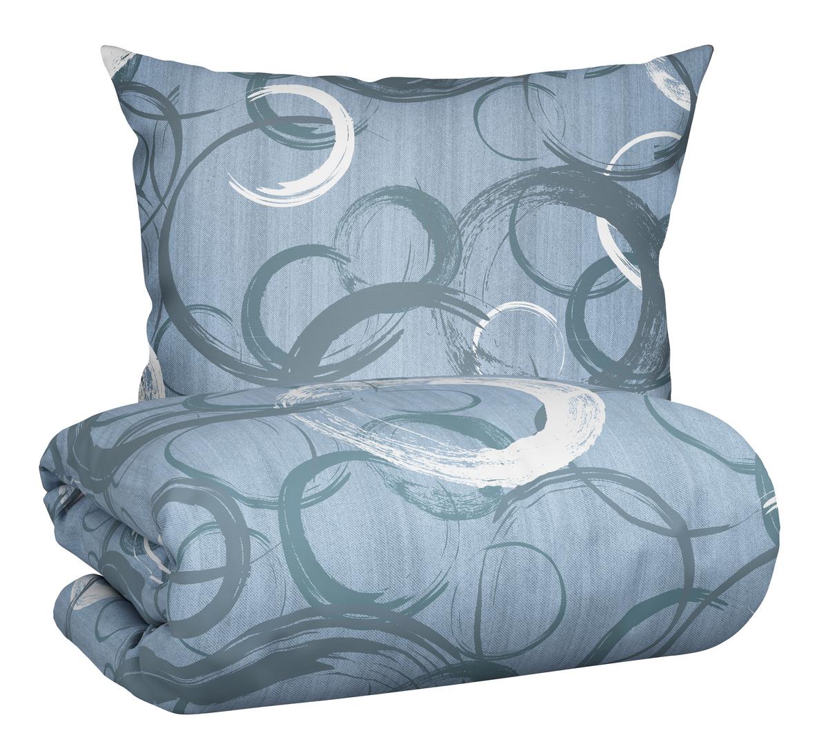 Bettwäsche New Circles Blau ca. 140x200cm - Blau, Textil (140/200cm) - Modern Living