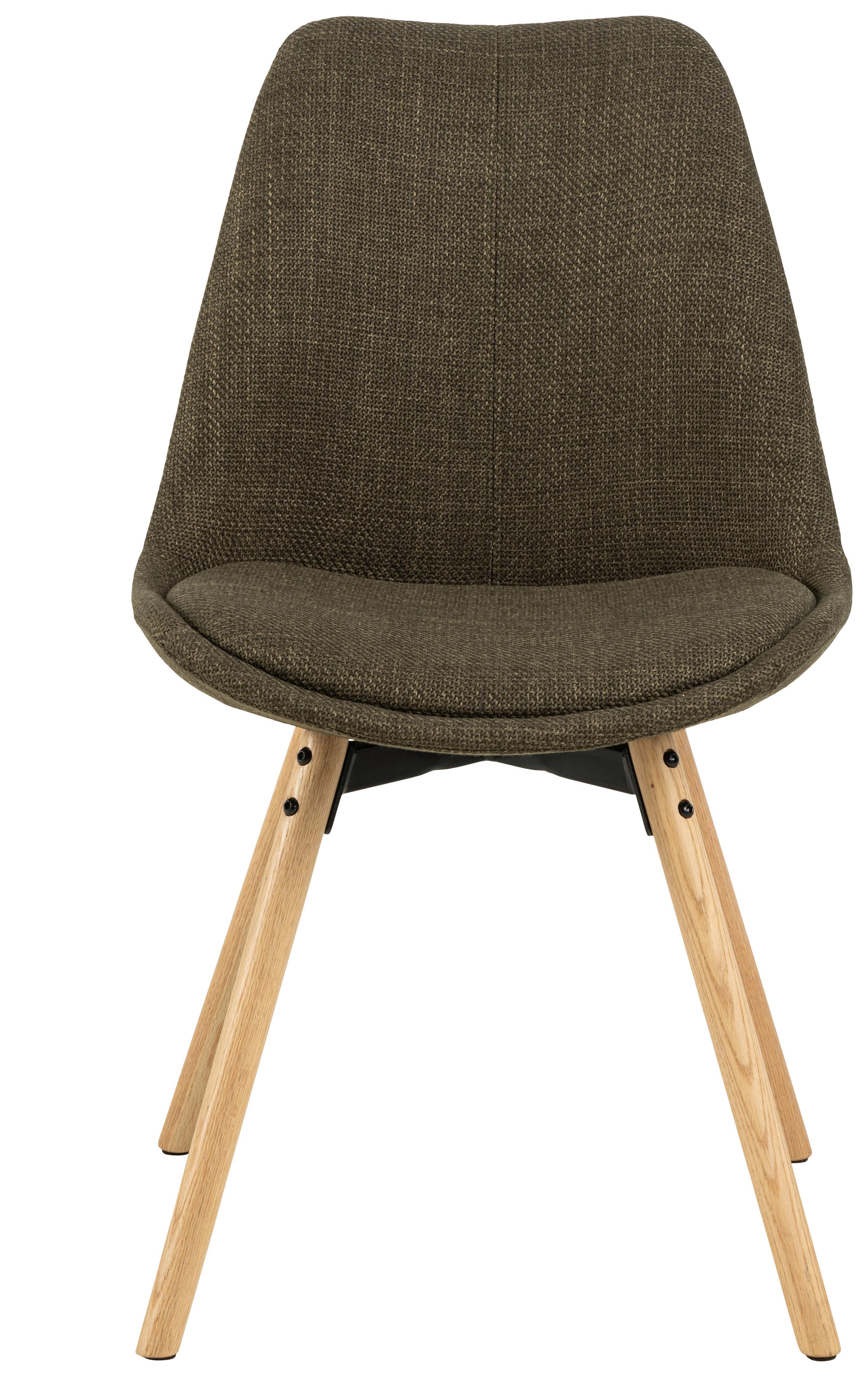 KRZESŁO ERICA - kolor dębowy/zielony, Konventionell, tkanina/drewno (49/84/55cm) - MID.YOU