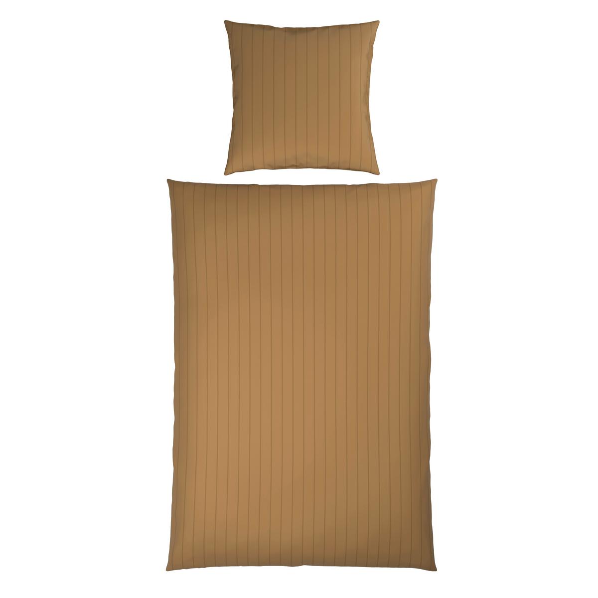 Bettwäsche Dobby Streif Goldfarben ca. 135x200cm - Goldfarben, Textil (200/135cm) - Mömax
