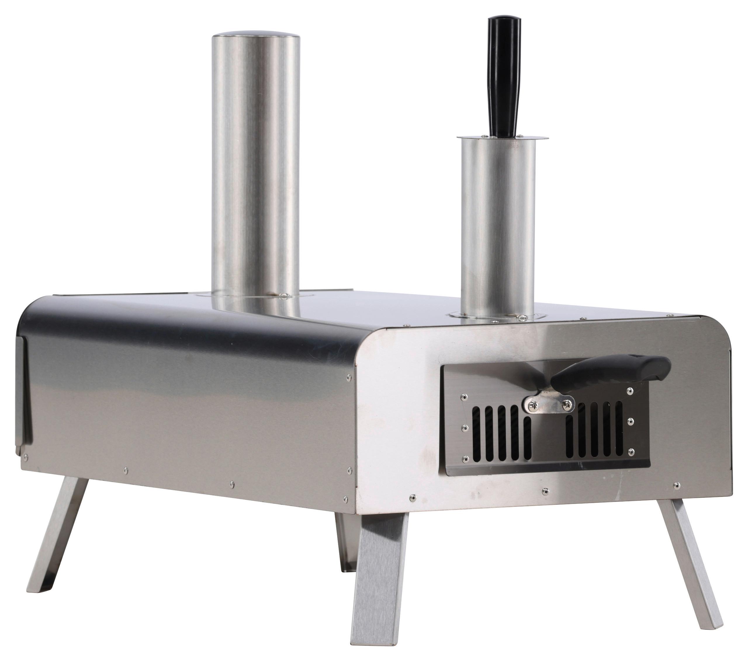 Pizzaofen Digos ca. 85,8x49,9x37 cm Silber - Silberfarben, KONVENTIONELL, Metall (85.8/49.9/37cm) - Gardenson