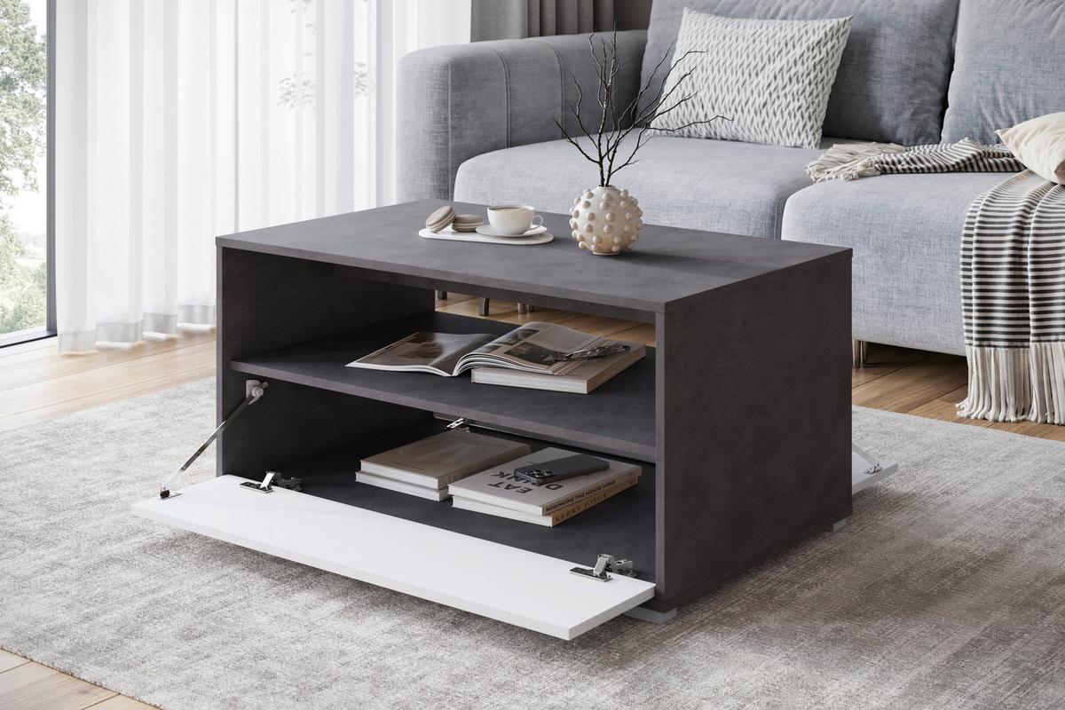 Klubska Miza Nairobi-ii, Antracit, Bela - siva/bela, Trend, umetna masa/leseni material (90/45/55cm) - Livetastic