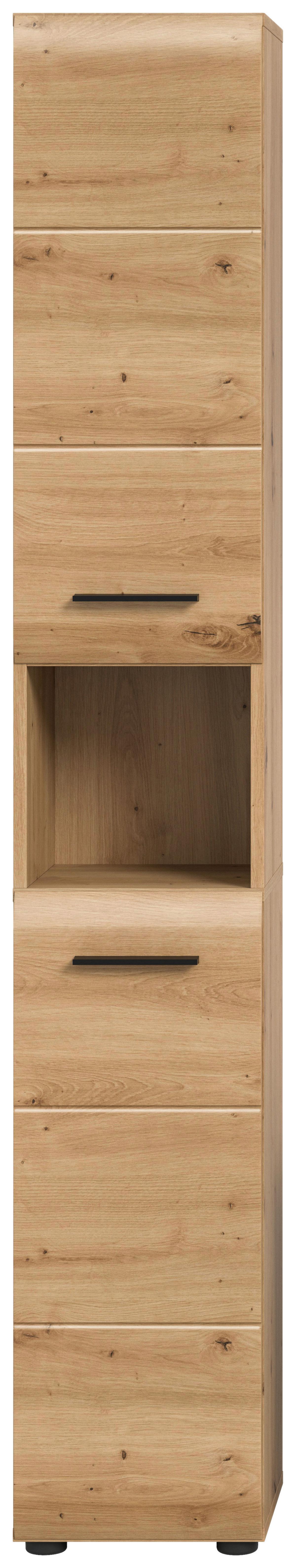 Visoki Element Ice - hrast Artisan/crna, Basics, drvni materijal/plastika (30/185/30cm) - MID.YOU