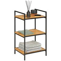 Etajeră AZRA II - culoare natur/negru, Modern, materiale naturale/metal (39/70/32,5cm) - Modern Living