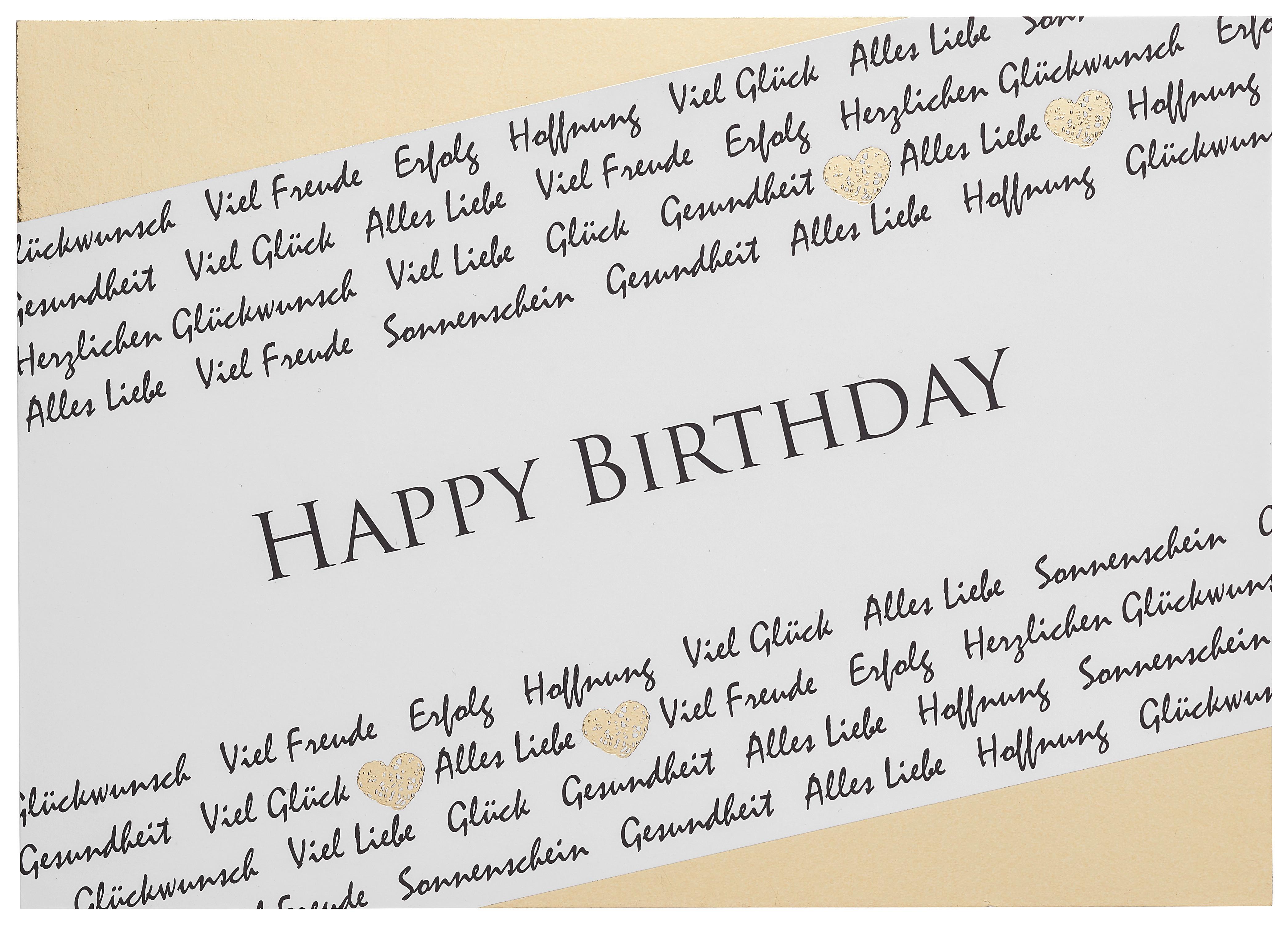 POSTKARTE GOLD - Goldfarben/Weiß, Papier (14,8/10,5cm)