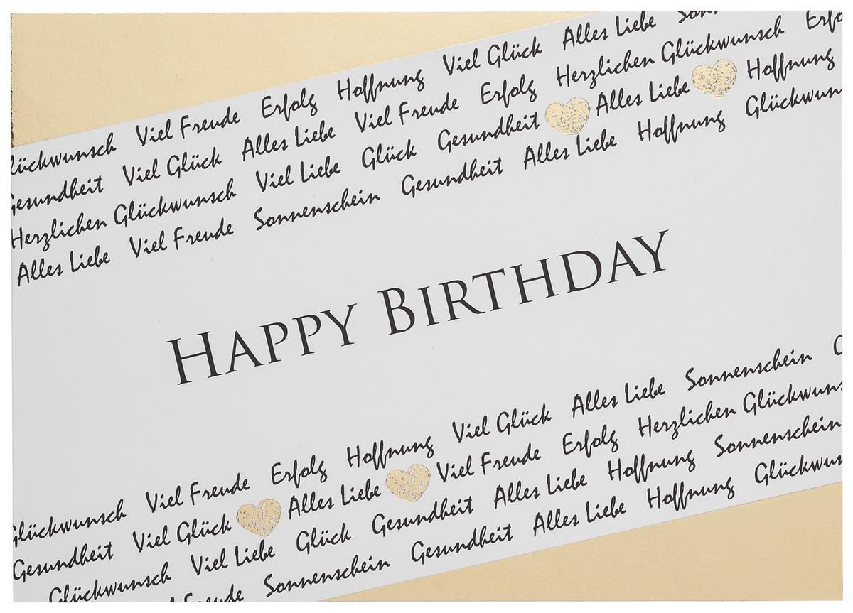 POSTKARTE GOLD - Goldfarben/Weiß, Papier (14,8/10,5cm)