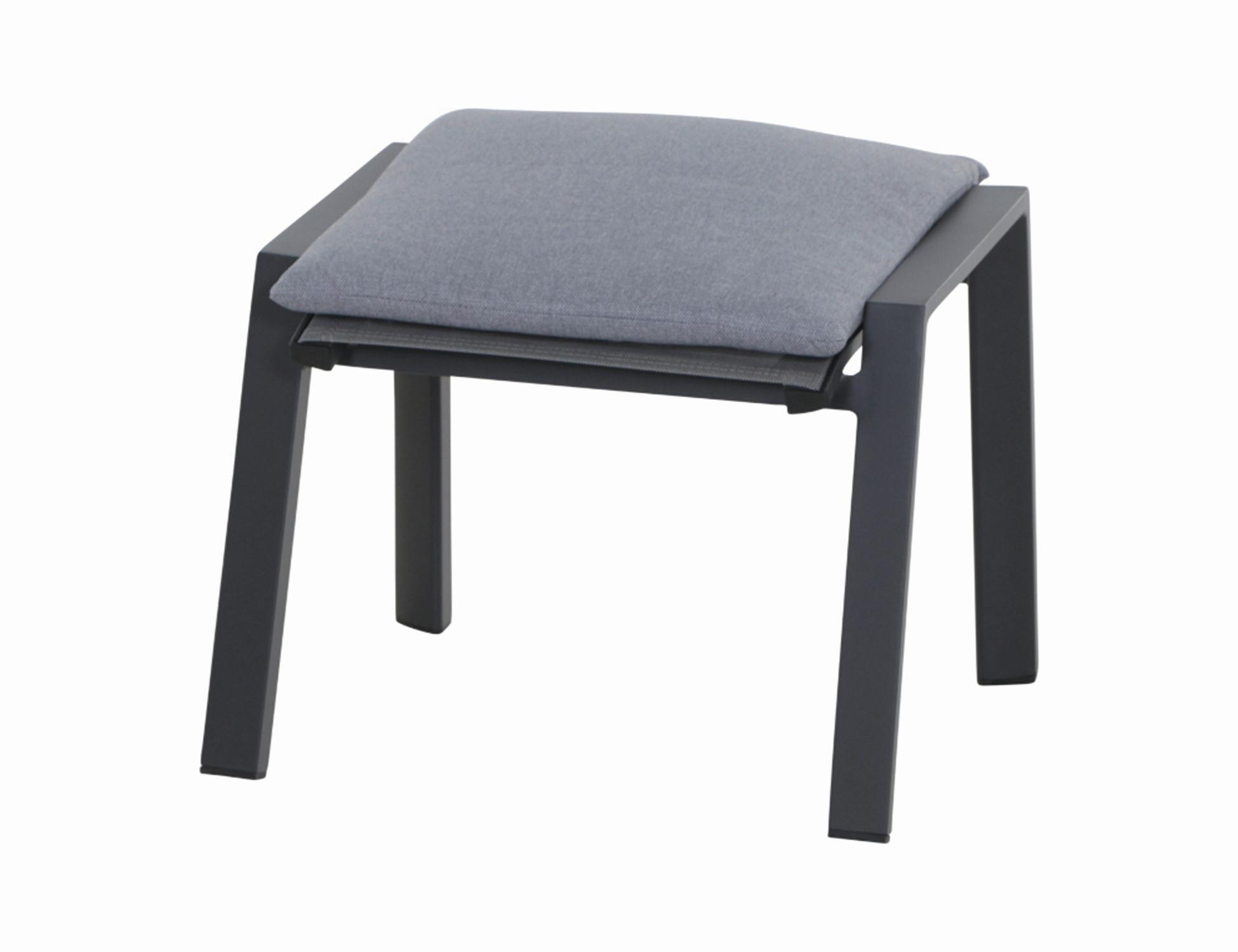 Gartenhocker Valencia Anthrazit - Anthrazit, Basics, Kunststoff/Textil (57/44,5/49,5cm) - Siena Garden
