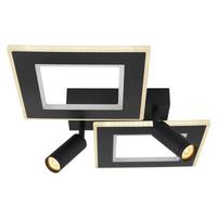 LED-Deckenleuchte Marian Opal/Schwarz max. 40 Watt - Opal/Schwarz, Design, Kunststoff/Metall (54/41/11,5cm) - Globo