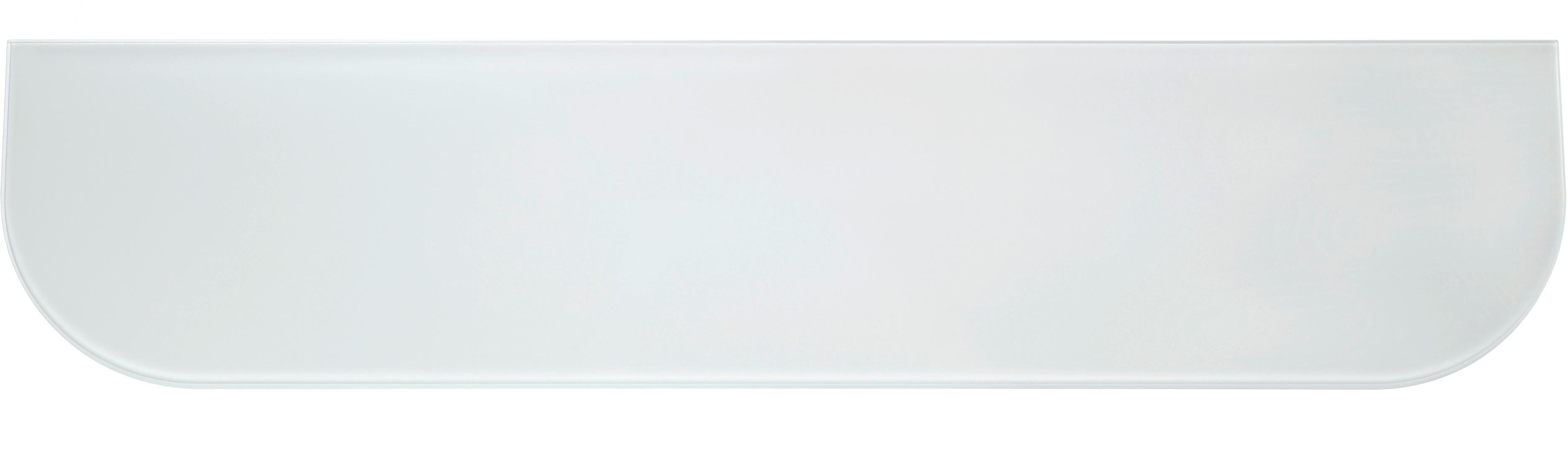 Stenski Regal Zaobljeno Belo Steklo -Sb- - opal, steklo (15/60/0,6cm) - Modern Living