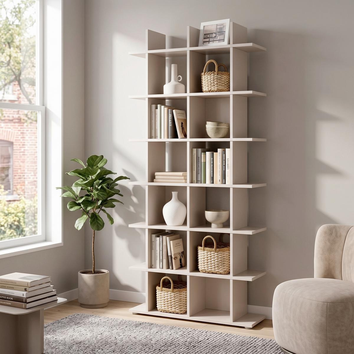 Polica Otto - kašmir, Trendi, pločasti materijal (79,8/175,2/25,5cm) - Modern Living