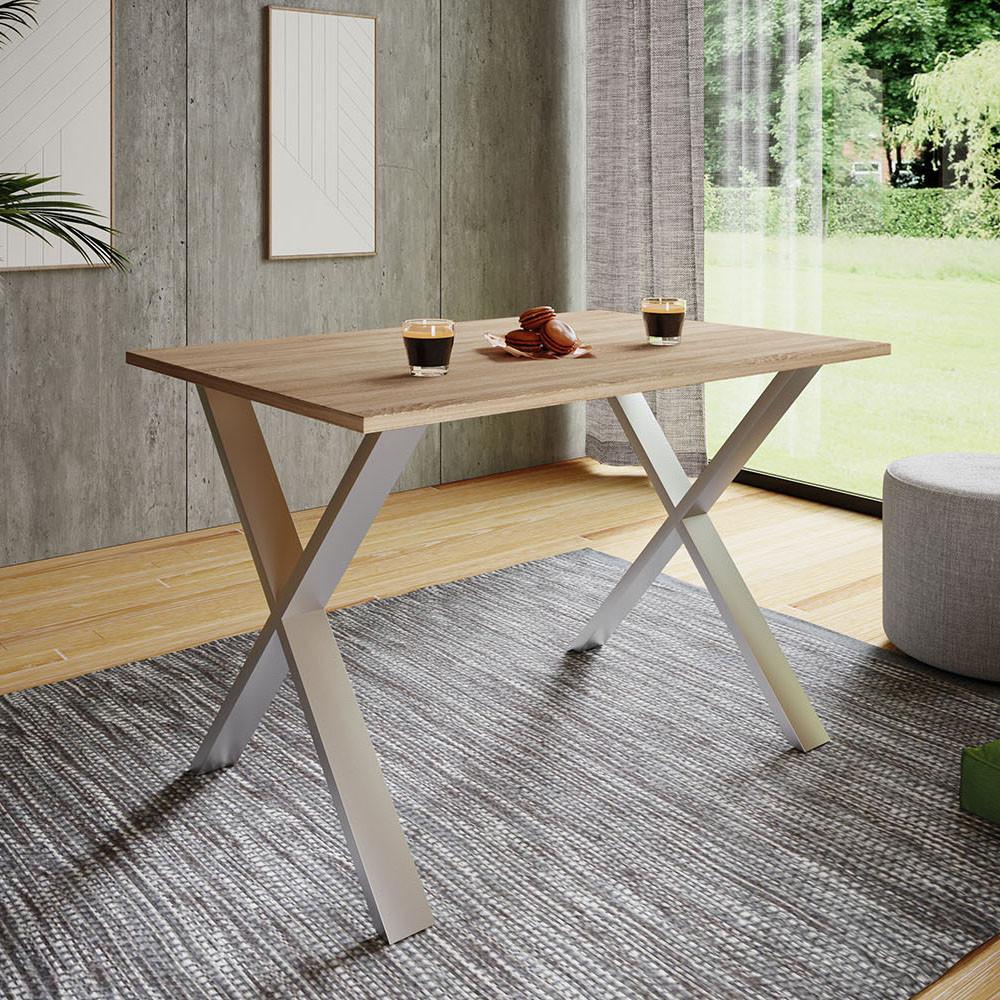 Jedilna Miza Xona, Hrast, Srebrna - srebrne barve/hrast sonoma, Basics, leseni material (80/80/76cm) - MID.YOU