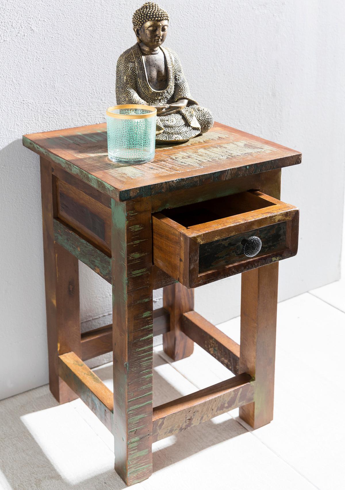 Mizica Kalkutta - črna/rjava, Design, kovina/les (30/30/50cm) - MID.YOU