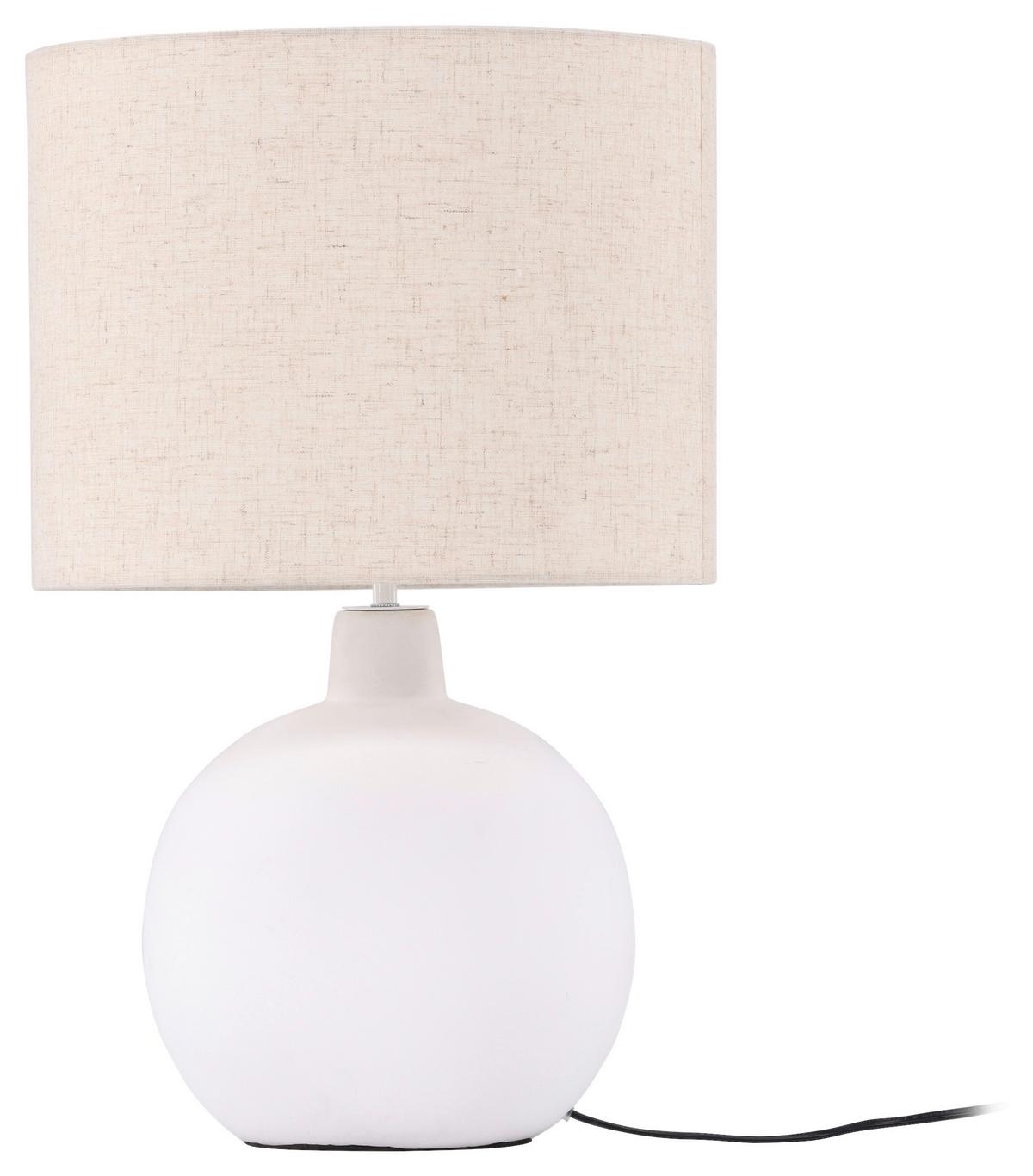 TISCHLEUCHTE TORCELLO - Beige/Weiß, Basics, Stein/Textil (32/51/32cm) - P & B